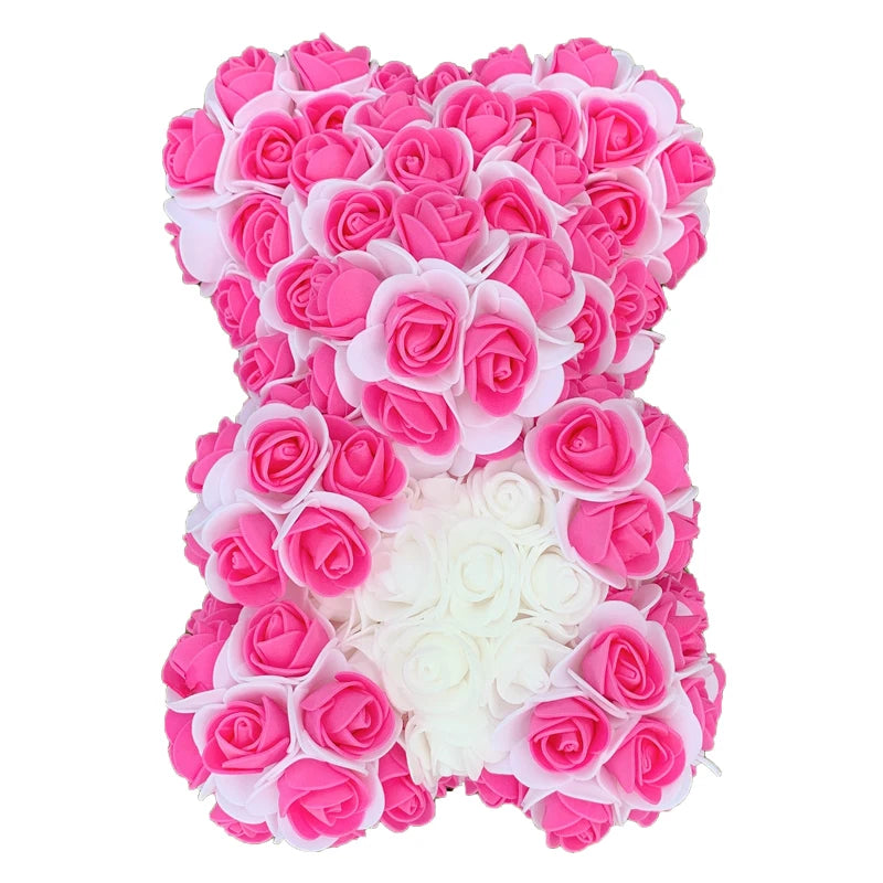 25 & 40cm Rose Bear Heart Artificial Flower Rose Teddy Bear For Women Valentine's Wedding Birthday Christmas Gift