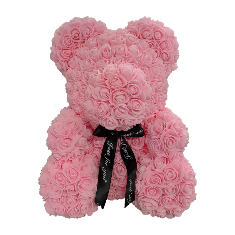 25 & 40cm Rose Bear Heart Artificial Flower Rose Teddy Bear For Women Valentine's Wedding Birthday Christmas Gift