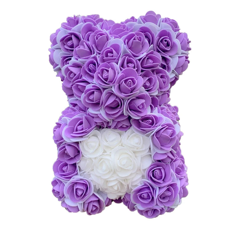 25 & 40cm Rose Bear Heart Artificial Flower Rose Teddy Bear For Women Valentine's Wedding Birthday Christmas Gift