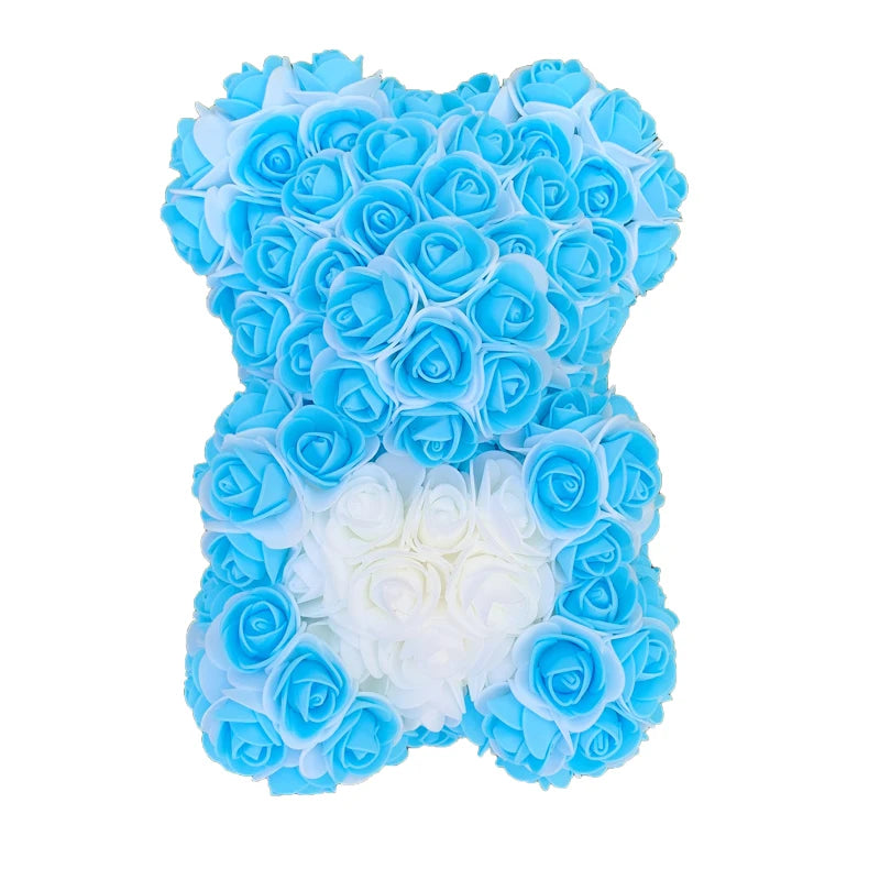 25 & 40cm Rose Bear Heart Artificial Flower Rose Teddy Bear For Women Valentine's Wedding Birthday Christmas Gift