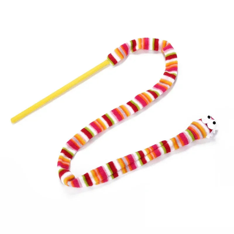 Creative Rainbow Snake Kitten Toys Interactive Toy Pet Interactive Toy Funny Cat Stick Good Quality Fast Shipping Pet Accessory