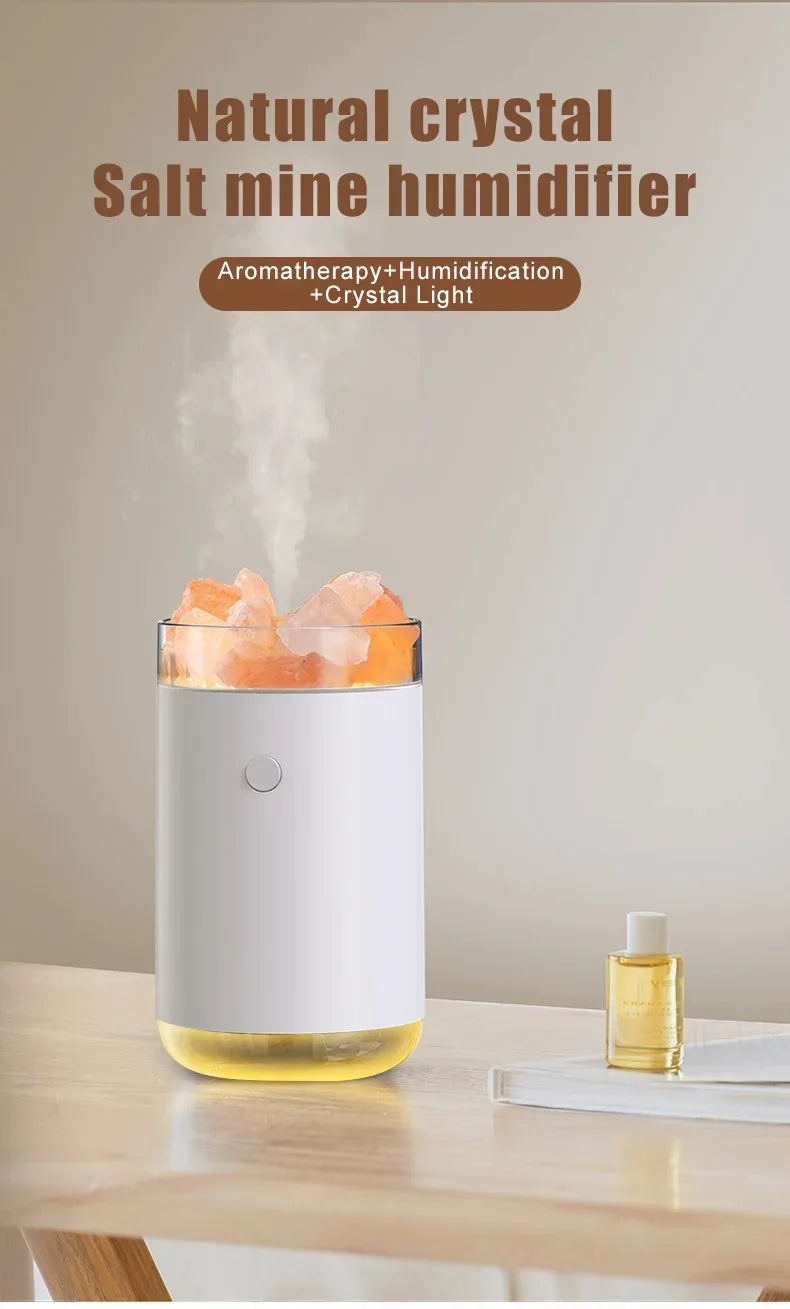 Colorful Aroma Diffuser Humidifier, Aromatherapy Diffuser & 7 Colors Light Salt Lamp & Ultrasonic Cool Mist Humidifier Auto Shut