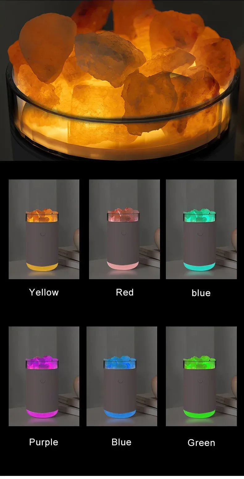 Colorful Aroma Diffuser Humidifier, Aromatherapy Diffuser & 7 Colors Light Salt Lamp & Ultrasonic Cool Mist Humidifier Auto Shut