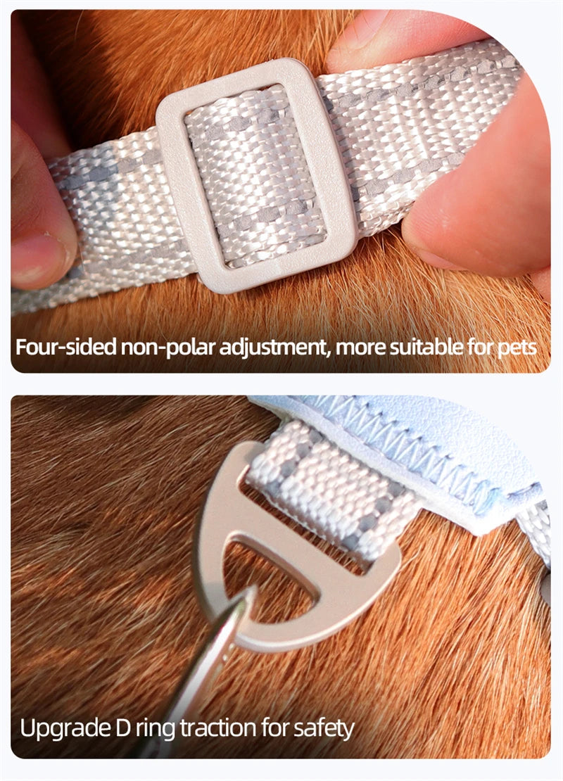 X Shaped Dog Harness Vest Set for Small Meidum Dogs Harness Leash Reflective Puppy Cat Chest Straps Breathable Mesh Harnesses