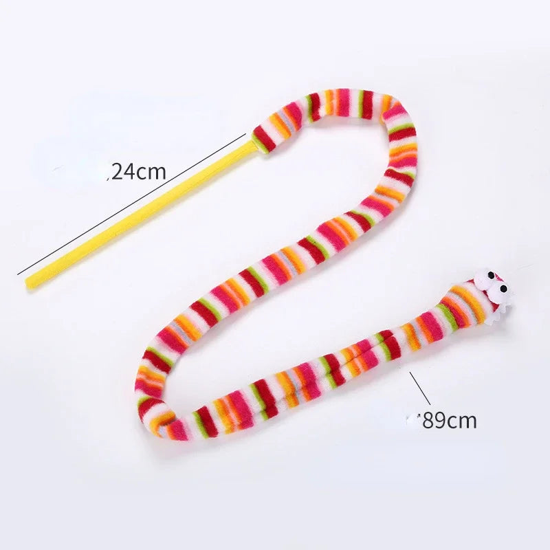 Creative Rainbow Snake Kitten Toys Interactive Toy Pet Interactive Toy Funny Cat Stick Good Quality Fast Shipping Pet Accessory