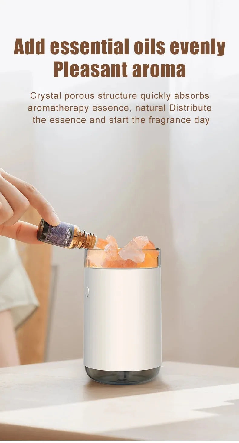 Colorful Aroma Diffuser Humidifier, Aromatherapy Diffuser & 7 Colors Light Salt Lamp & Ultrasonic Cool Mist Humidifier Auto Shut