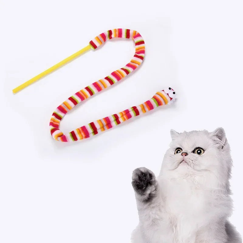 Creative Rainbow Snake Kitten Toys Interactive Toy Pet Interactive Toy Funny Cat Stick Good Quality Fast Shipping Pet Accessory